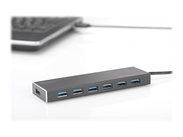 DIGITUS USB 3.0 Office Hub DA-70241-1 - Hub - 7 x SuperSpeed USB 3.0 - stasjonær