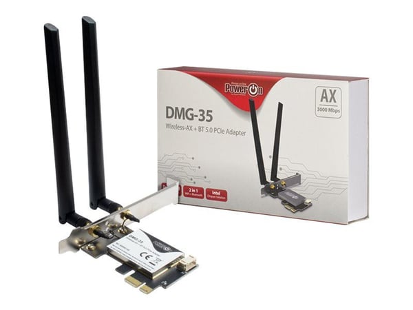 Inter-Tech DMG-35 - Nettverksadapter - PCI Express x1 lav profil - Bluetooth 5.0, 802.11ax