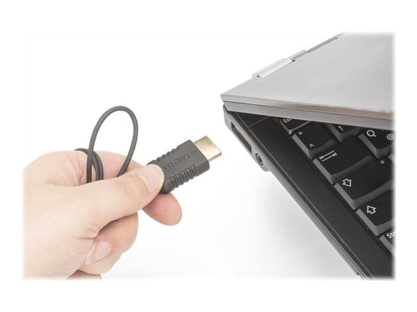 DIGITUS HDMI High Speed Connection Cable - HDMI-kabel med Ethernet - HDMI hann til HDMI hann - 2 m - dobbeltisolert - svart - formstøpt, aktiv