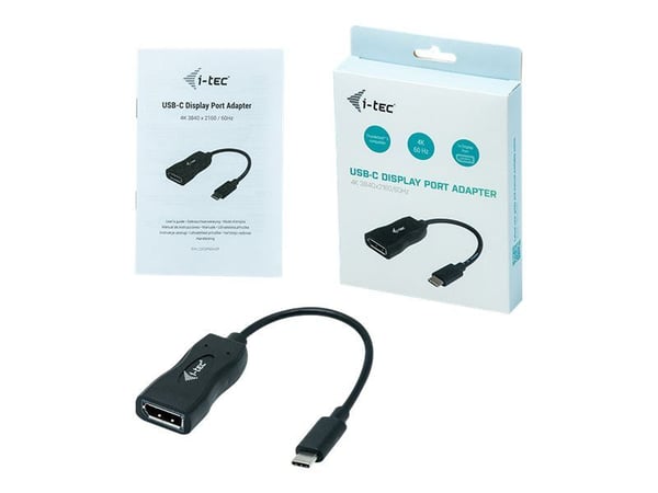 i-Tec USB-C Display Port Adapter - Extern videoadapter - USB-C 3.1 - DisplayPort - svart