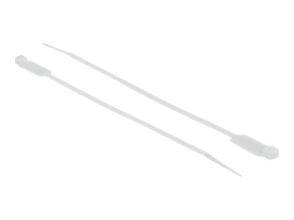 DeLOCK 18956, Kaksiaukkoinen johdinside, Polyamidi, Valkoinen, -40 - 85 °C, 19 cm, 4,8 mm