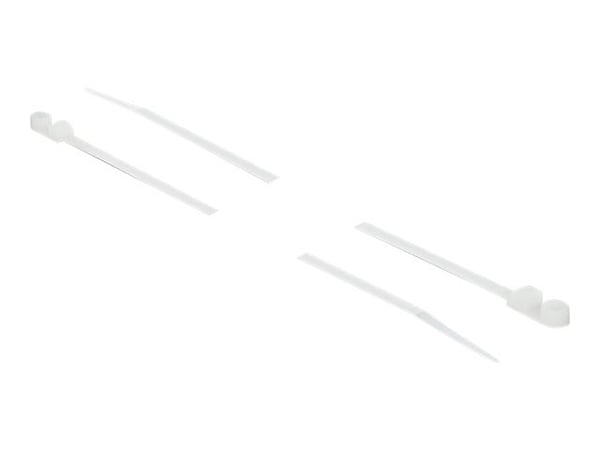 DeLOCK 18946, Kaksiaukkoinen johdinside, Polyamidi, Valkoinen, -40 - 85 °C, 30 cm, 4,8 mm