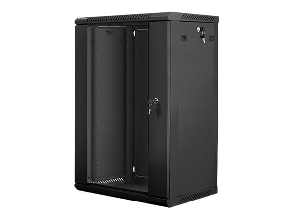 Lanberg - Rack skåp - väggmontering - svart, RAL 9004 - 18U - 19"