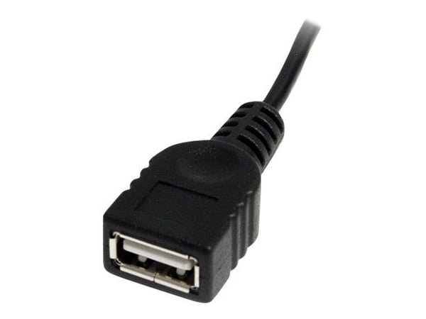 StarTech 1 ft Mini USB 2.0 Cable - USB A to Mini B F/M - USB cable - USB (F) to mini-USB Type B (M) - USB 2.0 - 1 ft - black - USBMUSBFM1 - USB-kab...