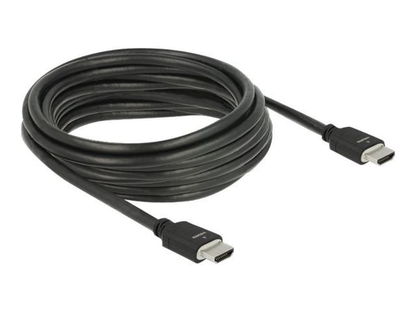Delock - HDMI-kabel - HDMI hann til HDMI hann - 5 m - trippel beskyttelse - svart - støtte for Dolby DTS-HD Master Audio, støtte for Dolby TrueHD