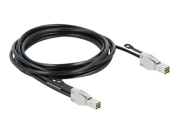 Delock - SAS ekstern kabel - SAS 32Gbit/s - Mini SAS HD (SFF-8674) (hann) til Mini SAS HD (SFF-8674) (hann) - 3 m