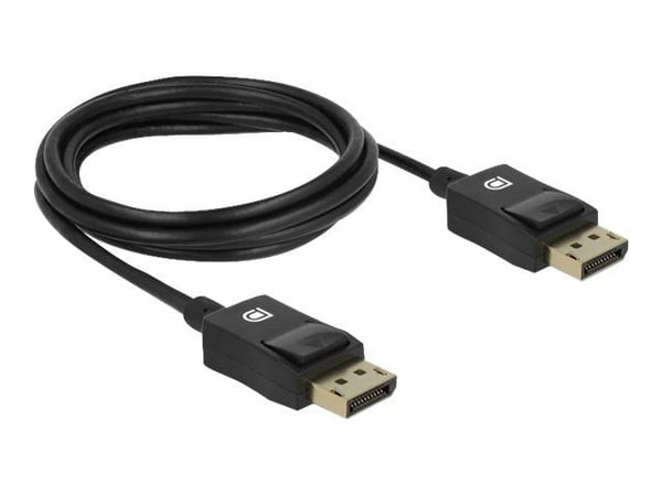 DeLOCK koaksial - videokabel - DisplayPort (M) til DisplayPort (M) - DisplayPort 1,4 - 2,0 m - 8K-støtte - Svart (85301)