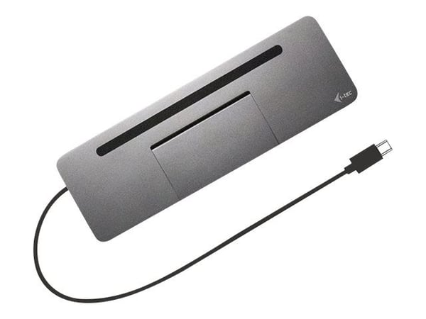 i-Tec USB-C Metal Ergonomic 4K 3x Display Docking Station + Power Delivery - Dokkingstasjon - USB-C / Thunderbolt 3 - VGA, HDMI, DP - 1GbE