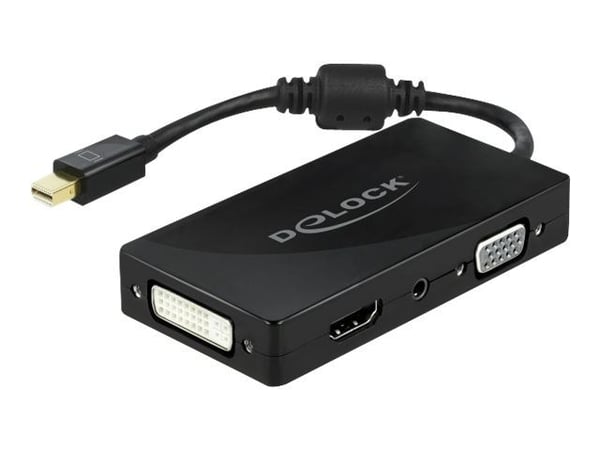 Delock - Video adapter - Mini DisplayPort hann til HD-15 (VGA), mini-phone stereo 3.5 mm, DVI-I, HDMI, Micro-USB type B hunn - 15 cm - svart - pass... Delock - Video adapter - Mini DisplayPort hann til HD-15 (VGA), mini-phone stereo 3.5 mm, DVI-I, HDMI, Micro-USB type B hunn - 15 cm - svart - pass...