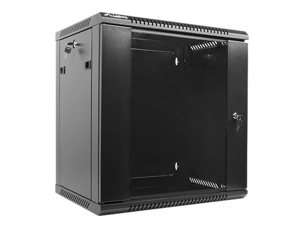 Lanberg - Rack skap - veggmonterbar - svart, RAL 9004 - 12U - 19"