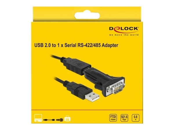 Delock - Serielt kabelsett - 80 cm - tommelskruer - svart