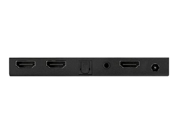 Startech 2-Port HDMI Splitter (1x2), 4K 60Hz UHD HDMI 2.0 Audio Video Splitter w/ Scaler & Audio Extractor (3.5mm/SPDIF), Dual HDMI Splitter (1-In ...