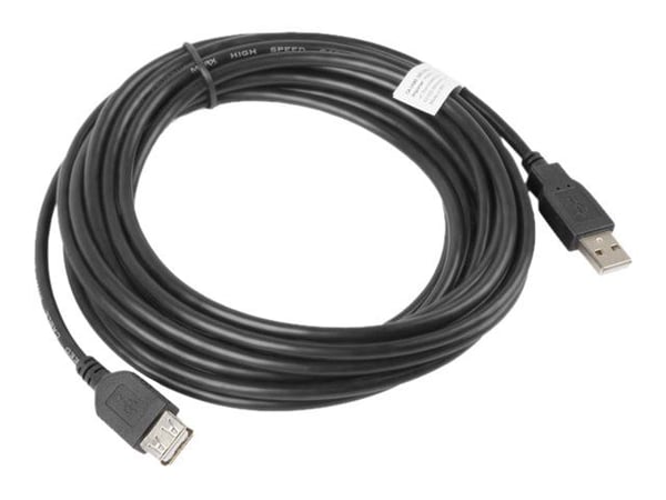 Lanberg - USB-forlengelseskabel - USB (hann) til USB (hunn) - USB 2.0 - 5 m - svart