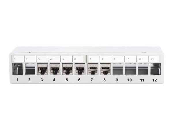 DIGITUS Professional DN-93706 - Koblingspanel - STP - RJ-45 X 12 - lysegrå, RAL 7035