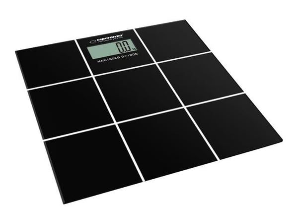 Esperanza EBS004, Sähkökäyttöinen henkilövaaka, 180 kg, 100 g, Musta, kg, lb, ST, Suorakulmio