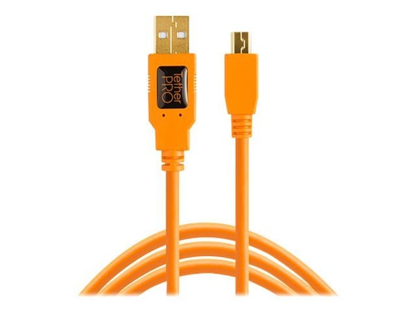 Tether Tools CU5451, 4,6 m, USB A, Mini-USB B, USB 2.0, 480 Mbit/s, Oranssi