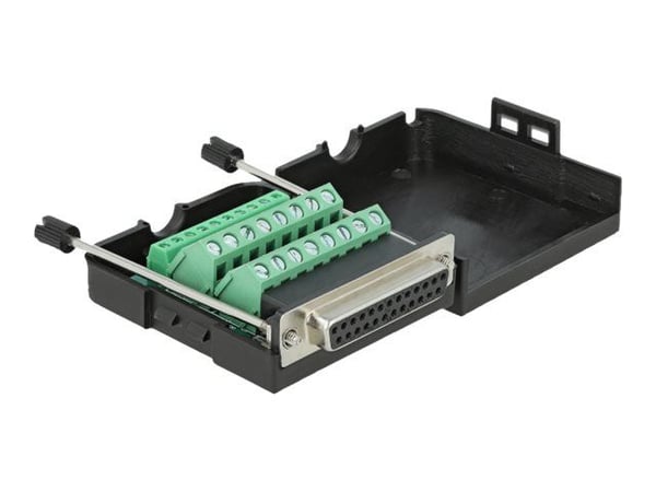Delock - Parallelladapter - DB-25 (hunn) til 26-pins terminalblokker - tommelskruer