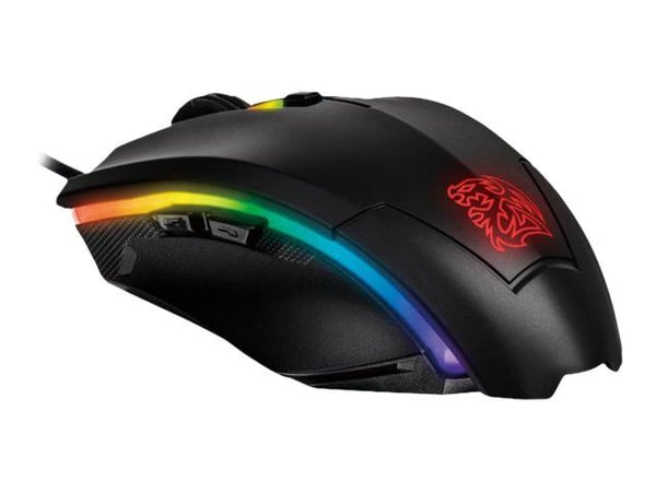 Thermaltake MO-TER-WDOTBK-01, USB A-tyyppi, 5000 DPI, Musta