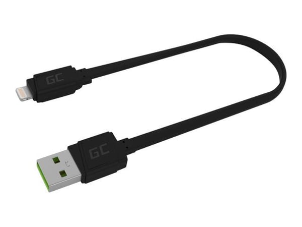 Green Cell GCmatte - Lightning-kabel - USB hann til Lightning hann - 25 cm - svart - flat