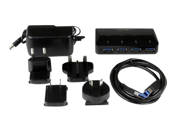 Startech 4-Port USB 3.0 Hub plus Dedicated Charging Port - 1 x 2.4A Port - Desktop USB Hub and Fast-Charging Station (ST53004U1C) - USB-periferdele...