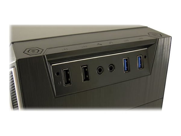 LC Power Classic 7038B - Tower - ATX - ingen strömförsörjning - svart, borstad aluminiumsvart - USB/ljud