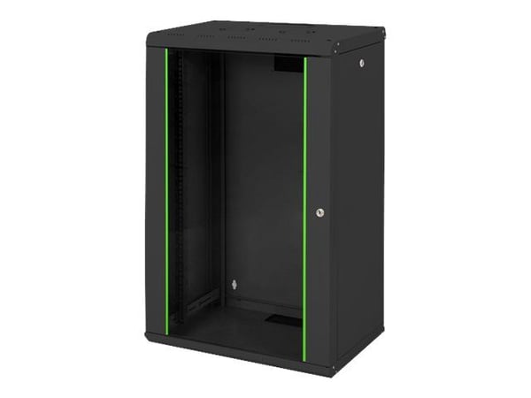 Digitus Unique DN-19 20-U-SW - Rack skåp - väggmontering - RAL 9005, svart - 20U - 19"