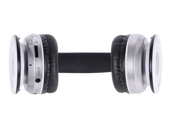 Rebeltec CRYSTAL - Hodetelefoner med mikrofon - on-ear - Bluetooth - trådløs - hvit