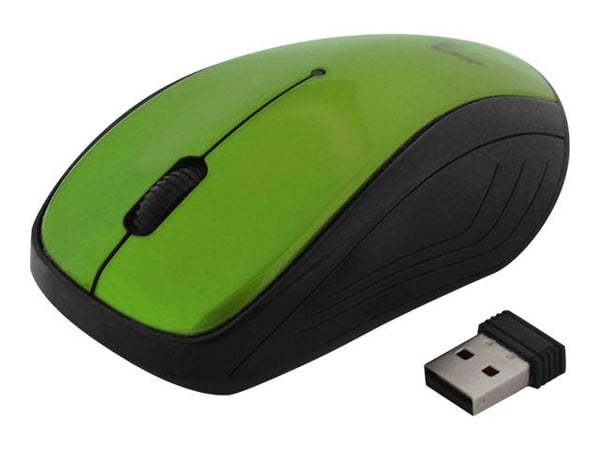 ART AM-92F - Mus - optisk - 3 knapper - trådløs - 2.4 GHz - USB trådløs mottaker - grønn
