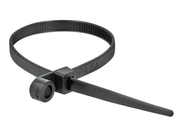 DeLOCK 18949, Kaksiaukkoinen johdinside, Polyamidi, Musta, -40 - 85 °C, 16 cm, 4,8 mm