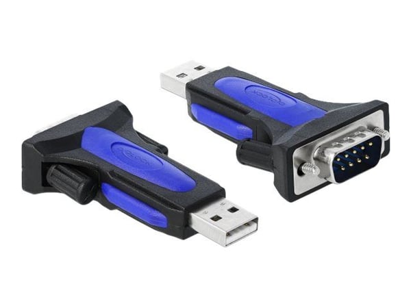 DeLOCK 66280, Musta, 0,8 m, USB A-tyyppi, DB-9, Uros, Uros