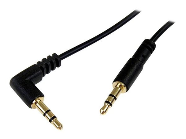 Startech 6 ft Slim 3.5mm to Right Angle Stereo Audio Cable - M/M (MU6MMSRA) - Lydkabel - mini-phone stereo 3.5 mm hann til mini-phone stereo 3.5 mm...