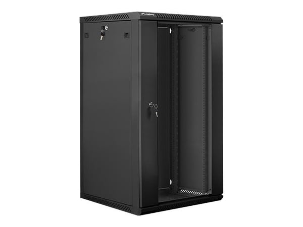 Lanberg - Rack skap - veggmonterbar - svart, RAL 9004 - 22U - 19"