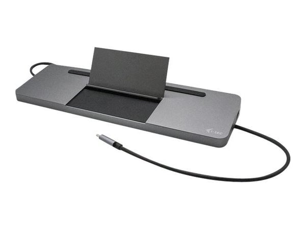 i-Tec USB-C Metal Ergonomic 4K 3x Display Docking Station + Power Delivery - Dokkingstasjon - USB-C / Thunderbolt 3 - VGA, HDMI, DP - 1GbE