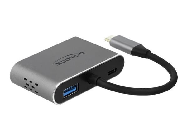 Delock - Ekstern videoadapter - USB-C - HDMI, VGA - grå - detailsalg