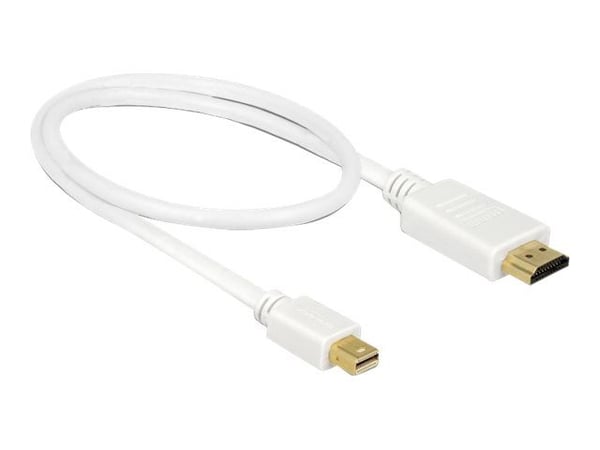 Delock - Adapterkabel - Mini DisplayPort hann til HDMI hann - 50 cm - tredobbeltskjermet snodd ledningspar - hvit - passiv