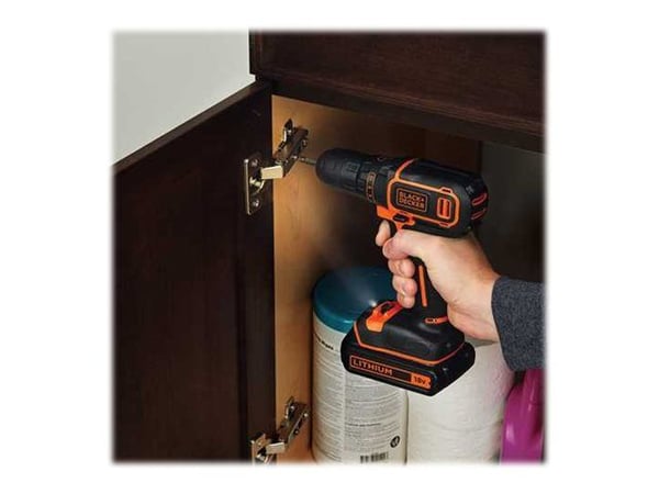 BLACK+DECKER BDCDC18KB-QW - Drill/driver - trådløs - nøkkelfri borhylse 10 mm - 30 N·m - 2 batterier - 18 V