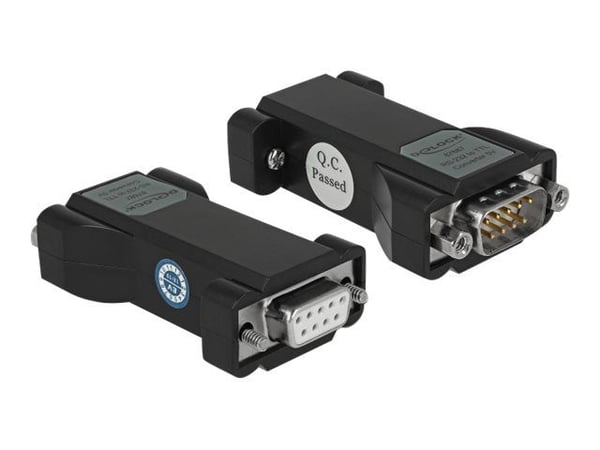 Delock Converter 1 x Serial RS-232 DB9 female to 1 x Serial TTL / CMOS 5 V DB9 male with ESD protection 3 kV and extended temperature range - Serie...