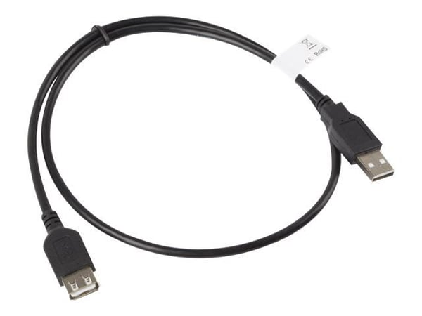 Lanberg USB cable Extension USB 2.0 AM-AF cable black 0.7m (CA-USBE-10CC-0007-BK)