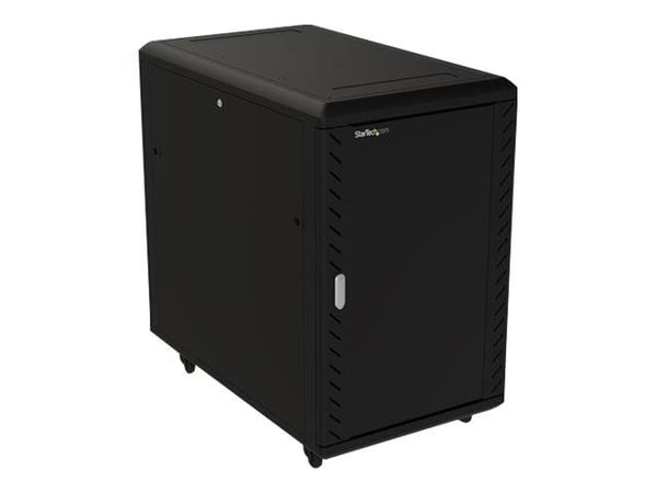 Startech 18U 19" Server Rack Cabinet, 4 Post Adjustable Depth (6-32")Locking Knock Down Network/Computer Equipment Enclosure, Mobile with Glass Doo...