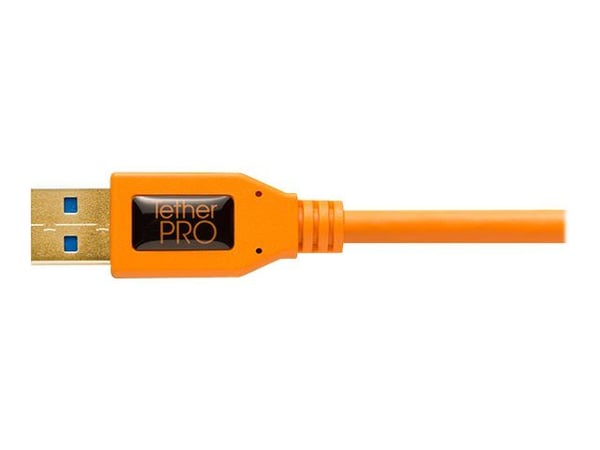 Tether Tools CU61RT15-ORG, 4,6 m, USB A, Micro-USB B, USB 3.2 Gen 1 (3.1 Gen 1), 5000 Mbit/s, Oranssi