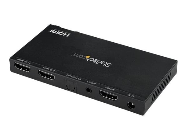 StarTech.com 2-Port HDMI Splitter (1x2), 4K 60Hz UHD HDMI 2.0 Audio Video Splitter w/ Scaler &amp; Audio Extractor (3.5mm/SPDIF), Dual HDMI Splitte...