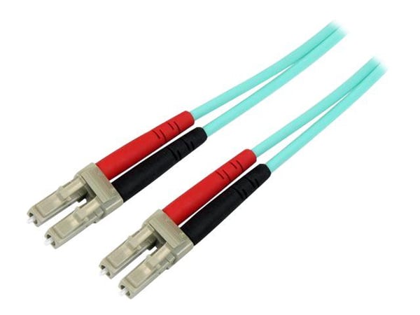 Startech Aqua OM4 Duplex Multimode Fiber - 16 ft / 5m - 100 Gb - 50/125 - OM4 Fiber - LC to LC Fiber Patch Cable (450FBLCLC5) - Nettverkskabel - LC...