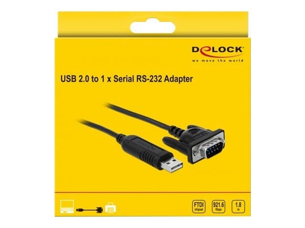 Delock - Seriell kabel - USB (hann) til DB-9 (hann) - 1.8 m - svart