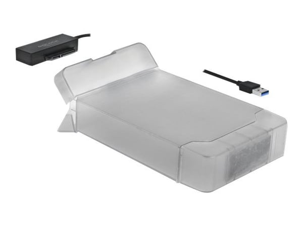 Delock USB Type-A to SATA Converter with 3.5" Protection Cover - Grensesnittsadapter - SATA 6Gb/s - USB 3.0 - svart
