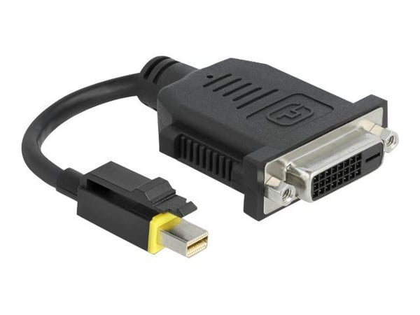 Delock - Video adapter - enkeltlenke - Mini DisplayPort (hann) låst til DVI-I (hunn) - DisplayPort 1.1 - 15 cm - halogenfri - svart