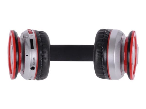 Rebeltec CRYSTAL - Hodetelefoner med mikrofon - on-ear - Bluetooth - trådløs - rød