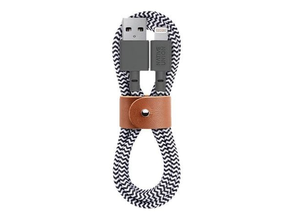 Native Union Belt Cable - Lightning-kabel - Lightning hann til USB hann - 1.2 m - sebra