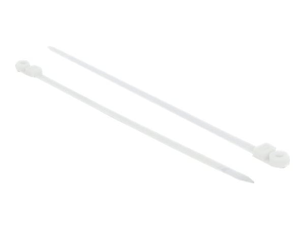 DeLOCK 18947, Kaksiaukkoinen johdinside, Polyamidi, Valkoinen, -40 - 85 °C, 30 cm, 7,6 mm