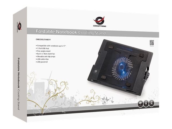 Conceptronic CNBCOOLSTAND1F - Notebookstativ - med kjølevifte