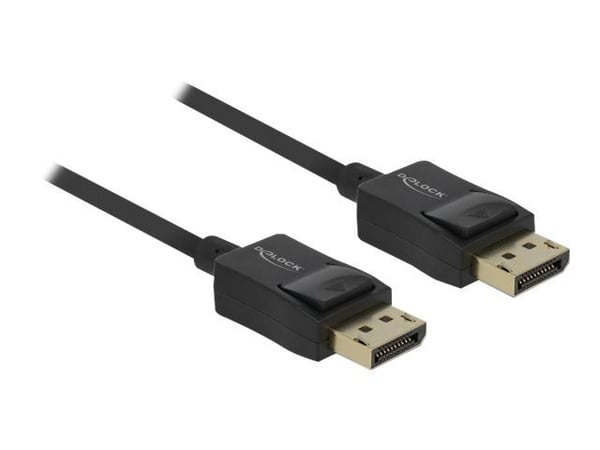 DeLOCK koaksial - videokabel - DisplayPort (M) til DisplayPort (M) - DisplayPort 1,4 - 2,0 m - 8K-støtte - Svart (85301)